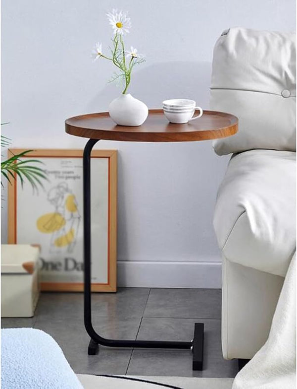 C-Shaped Metal Frame Side Table