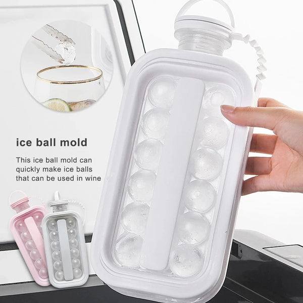 2-in-1 Easy Release Portable Ice Ball Maker Bottle