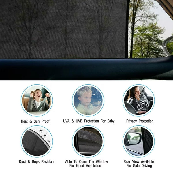 WindowShield™ UV Protection Car Side Window Curtain (Pack of 4)