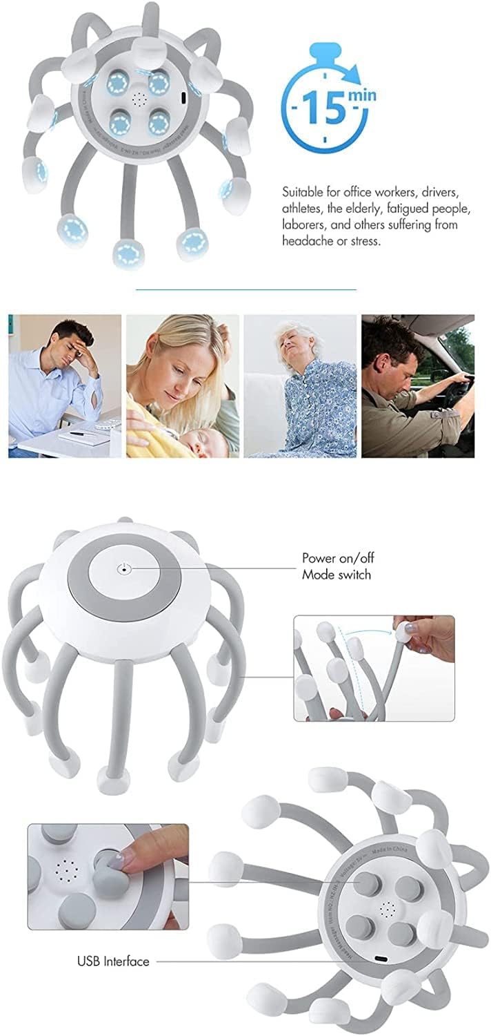 Electric Rechargeable Head stress Pain Relax Massager