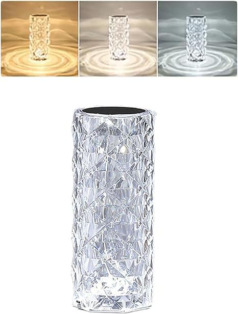 Ruiqas Touch Control Crystal Diamond Table Lamp Rechargeable Crystal Led Lamp