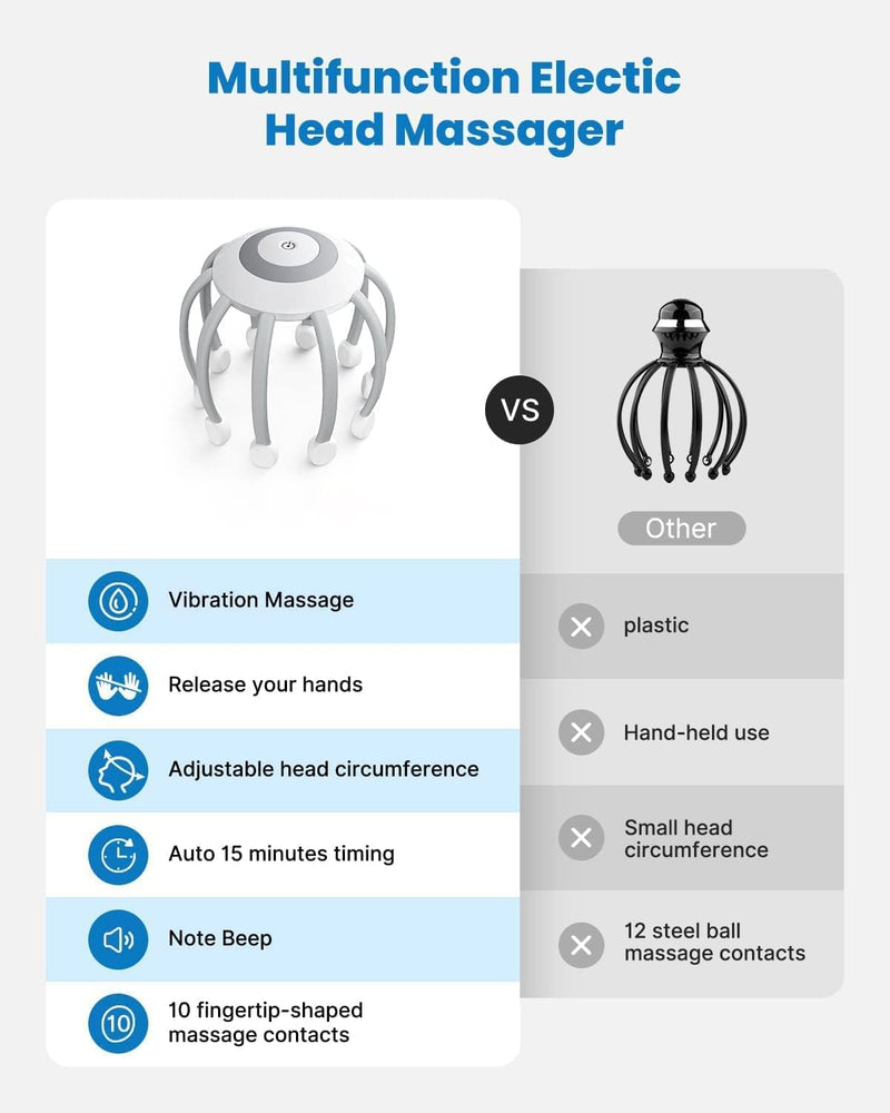 Electric Rechargeable Head stress Pain Relax Massager