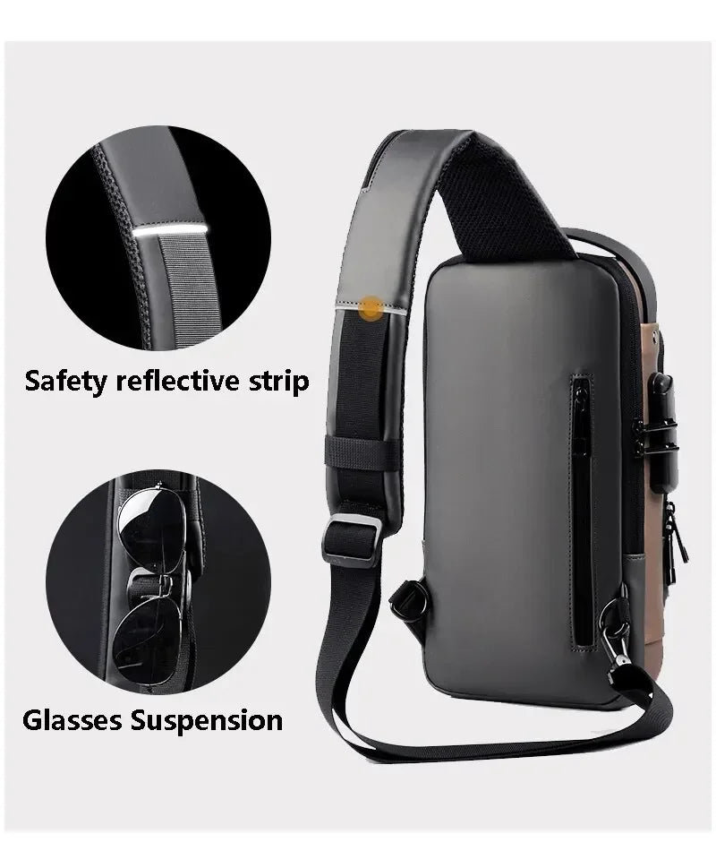 Crossbody Tech Sling Bag With USB Charging Port