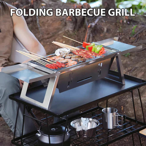 Foldable and Compact Stainless Steel Barbecue Grill